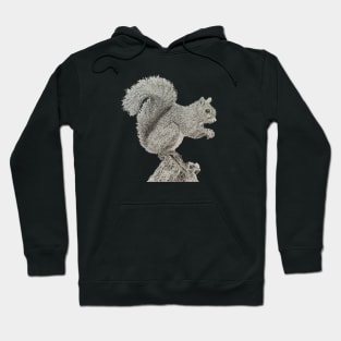 Dotwork Squirrel Art Print Hoodie